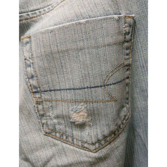 American eagle True Boot light denim distressed Holes destroyed jeans size 10R - Picture 16 of 16